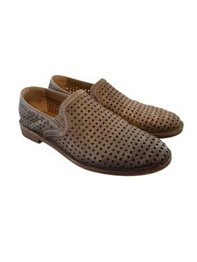 Trask Ali Perforated Loafers Light Brown Leather Slip On 6